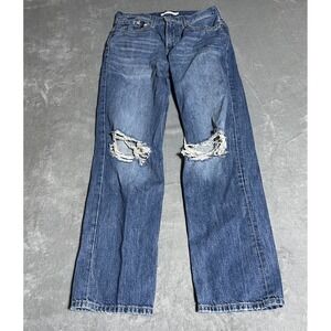 Levis Jeans Womens 28 Low Pro Straight Dark Wash Straight Leg Denim Distressed